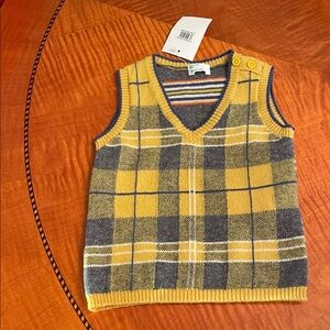 NWT United Colors Of Benetton Striped Knit Vest 9-12 months